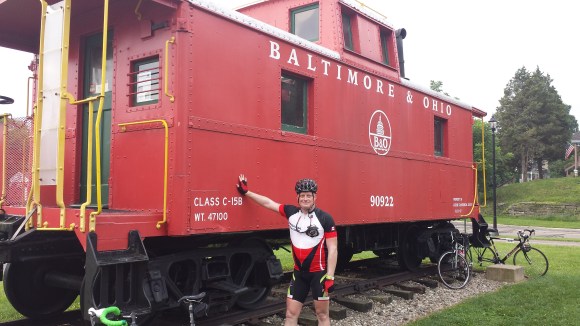 49 - Shawn holding up the train